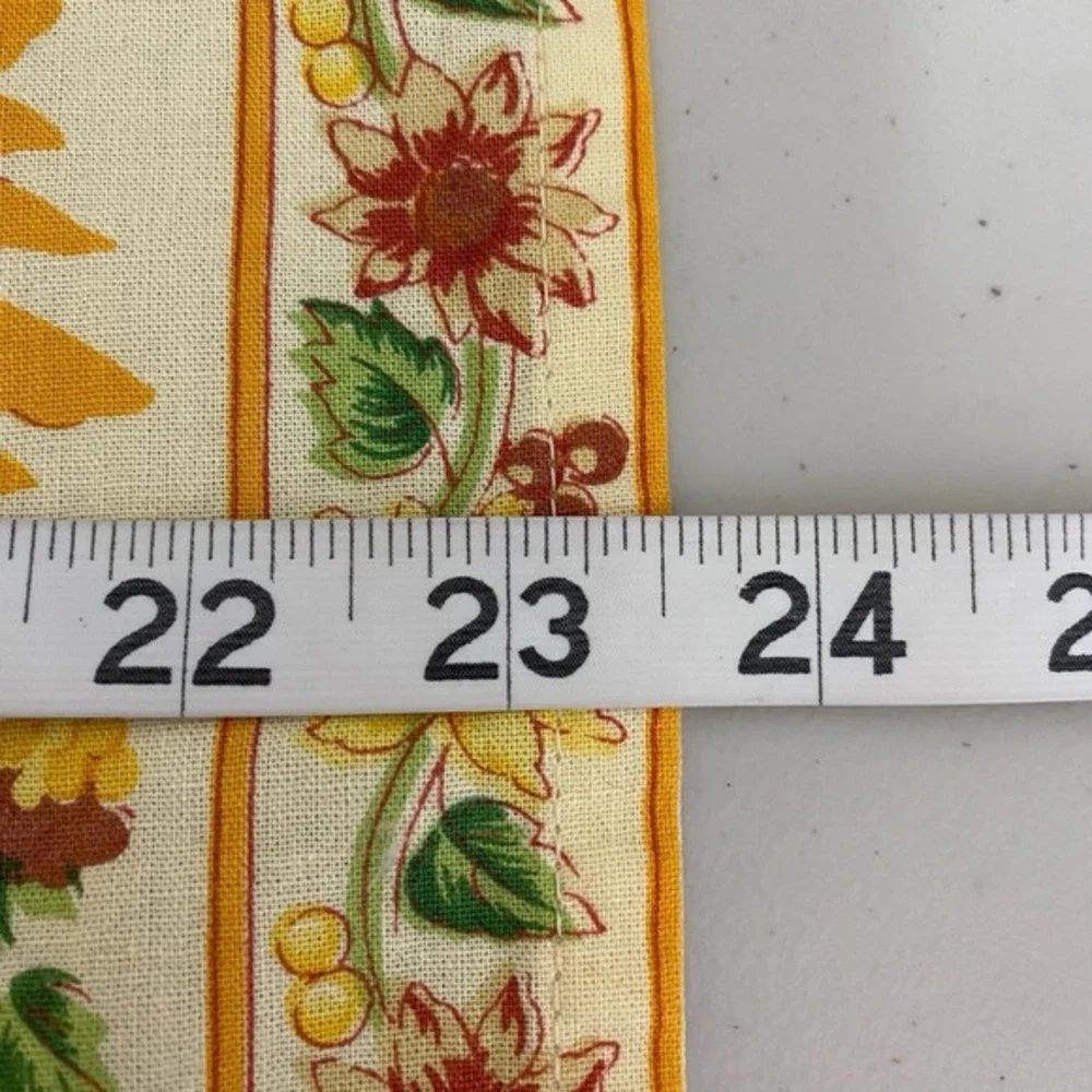 Vtg Handmade Sunflower Cloth Napkin‎ SET of 5 Fall Harvest Autumn 23 x 23